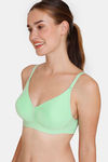 Zivame Beautiful Basics Double Layered Non Wired 3/4th Coverage Backless Bra - Green Ash — thumbnail 3